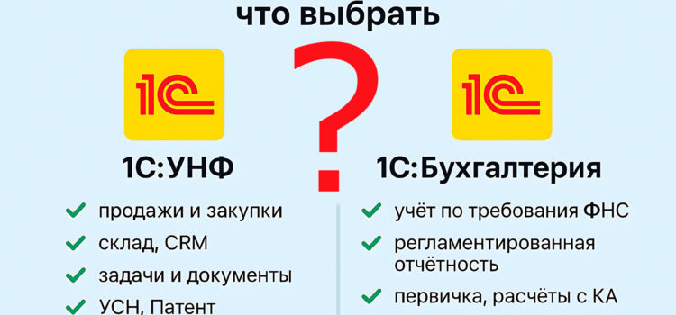 Что выбрать 1С:УНФ или 1С:Бухгалтерия? Что выбрать 1С:УНФ или 1С:Бухгалтерия?